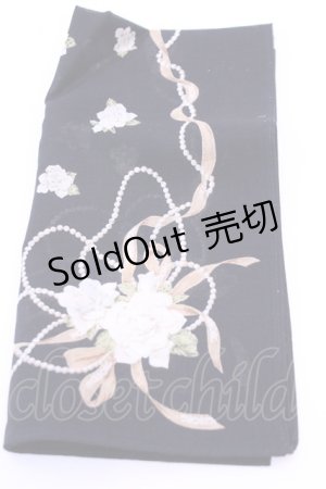 画像: INGEBORG / ハンカチーフ  カメリアパールクロ O-25-12-18-1026-LO-ZA-IG-ZT0110C