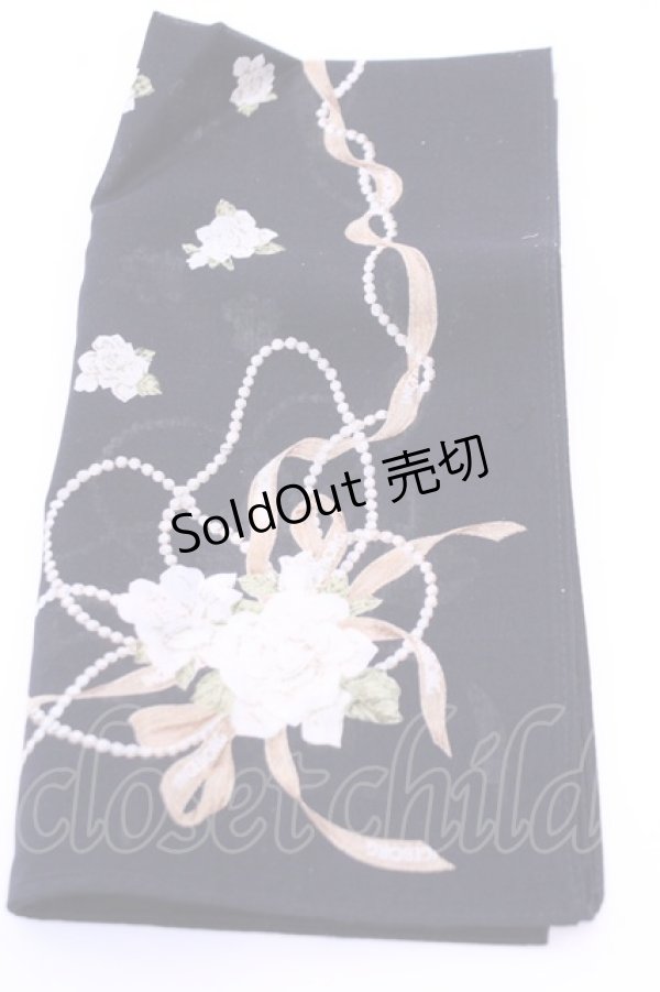 画像1: INGEBORG / ハンカチーフ  カメリアパールクロ O-25-12-18-1026-LO-ZA-IG-ZT0110C (1)