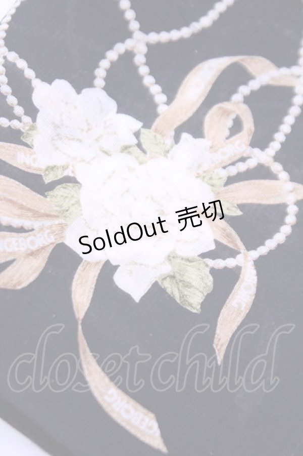 画像2: INGEBORG / ハンカチーフ  カメリアパールクロ O-25-12-18-1026-LO-ZA-IG-ZT0110C (2)