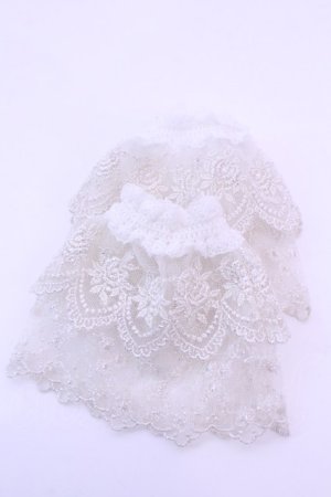 画像: ATELIER PIERROT / レースカフス  ホワイト O-25-12-18-1031-EL-ZA-OW-OS