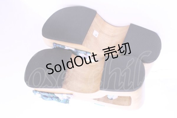 画像4: Empty wardrobe / 和柄下駄風サンダル L ナチュラル×ブルー O-25-12-18-1033-LO-SH-OW-OS (4)