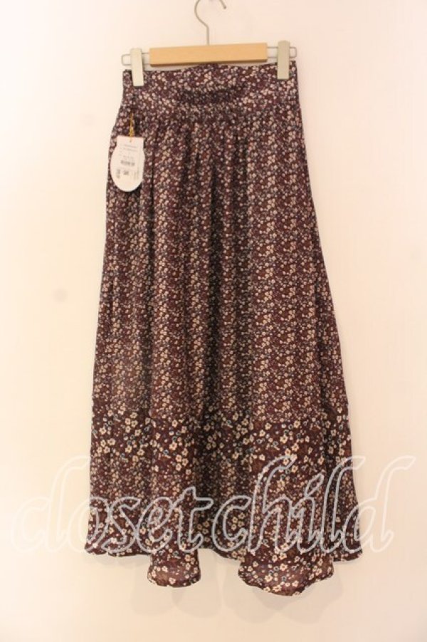 画像2: an another angelus / フラワーパターン切替ロングスカート F ボルドー O-25-12-18-073-CA-SK-OW-ZT1219Z (2)