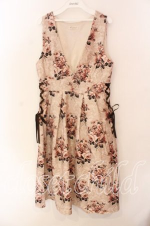 画像: axes femme / クラシックローズ柄ジャンスカ F キナリ O-25-12-18-074-AX-OP-OW-OS