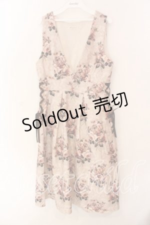 画像: axes femme / クラシックローズ柄ジャンスカ F キナリ O-25-12-18-074-AX-OP-OW-OS