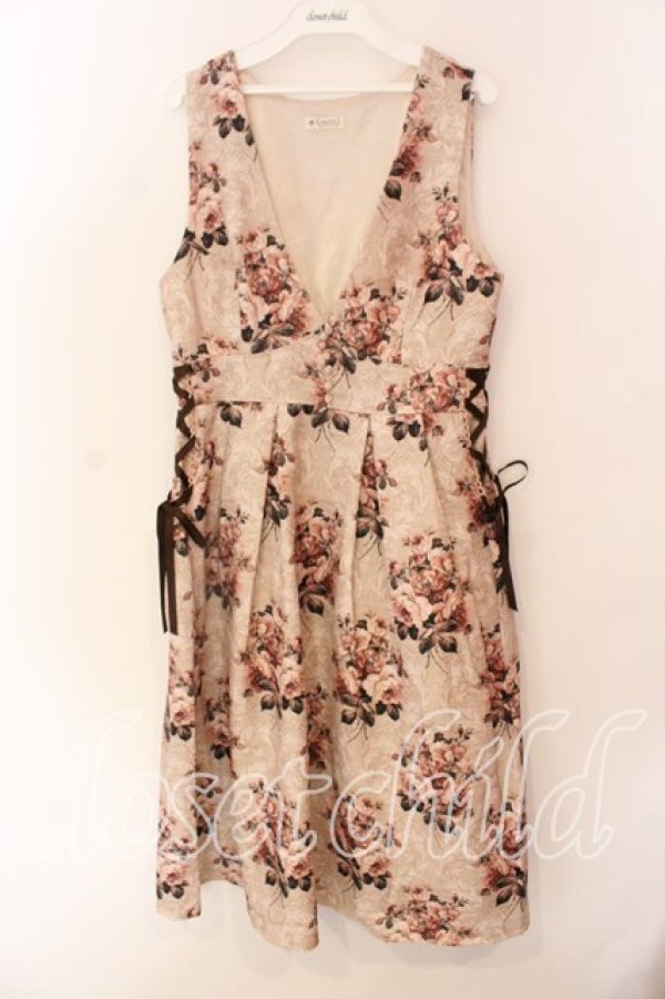 画像1: axes femme / クラシックローズ柄ジャンスカ F キナリ O-25-12-18-074-AX-OP-OW-OS (1)