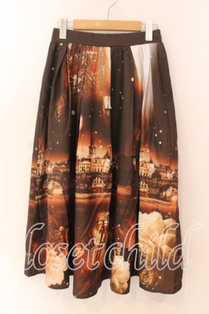 画像: axes femme Nostalgic / 幻想街柄ロングスカート F ブラウン O-25-12-18-076-LO-SK-OW-OS