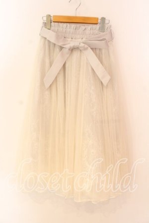 画像: axes femme POETIQUE / レース×チュールロングスカート M ベージュ O-25-12-18-080-AX-SK-OW-OS