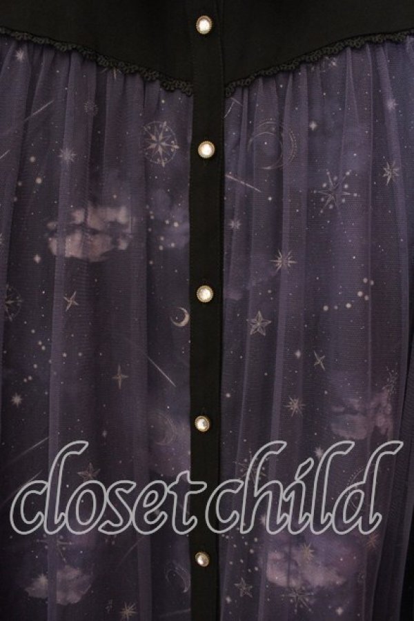 画像2: axes femme / ステラートプリントシャツワンピース F パープル O-25-12-18-081-AX-OP-OW-OS (2)