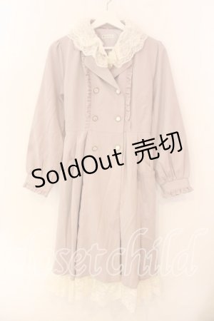 画像: axes femme / レース襟付トレンチコート F ピンク O-25-12-18-084-AX-CO-OW-OS