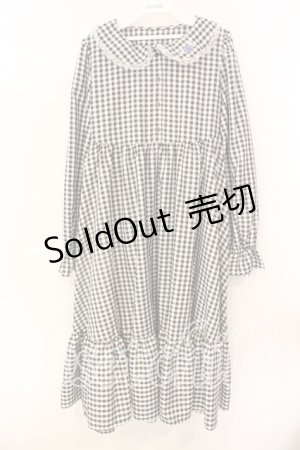 画像: FLC / 星名桜子/ギンガムチェックワンピース Ｍ クロ×シロ O-25-12-18-007-0-OP-IG-OS