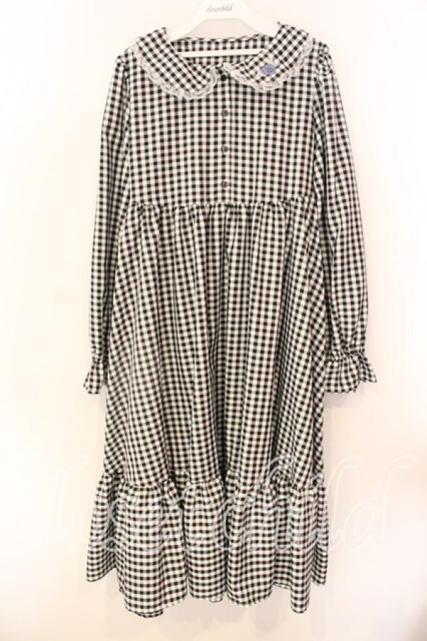 画像1: FLC / 星名桜子/ギンガムチェックワンピース Ｍ クロ×シロ O-25-12-18-007-0-OP-IG-OS (1)