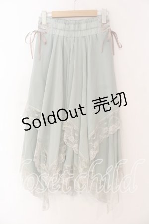 画像: axes femme / 裾レースイレヘムスカート F グリーン O-25-12-18-088-AX-SK-OW-OS