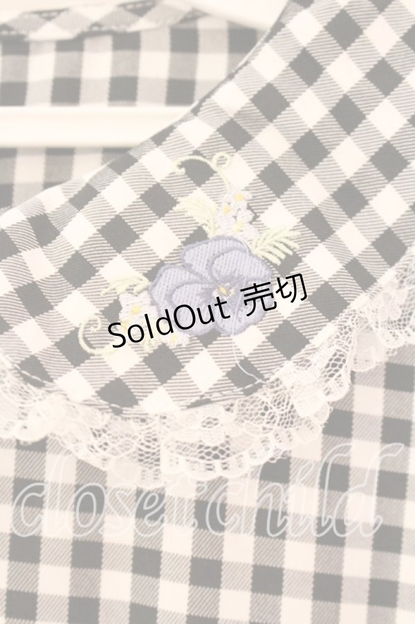 画像2: FLC / 星名桜子/ギンガムチェックワンピース Ｍ クロ×シロ O-25-12-18-007-0-OP-IG-OS (2)