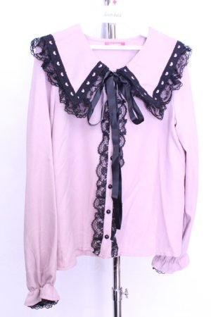 画像: MA*RS / ハートはしごレースブラウス  ピンク O-25-12-18-2038-EL-BL-IG-OS