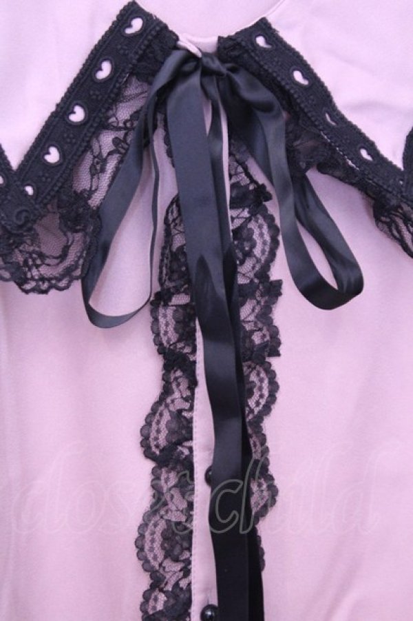 画像2: MA*RS / ハートはしごレースブラウス  ピンク O-25-12-18-2038-EL-BL-IG-OS (2)