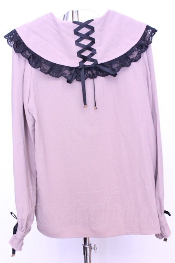 画像3: Rojita / リボンブローチバックレースアップブラウス  ピンク O-25-12-18-2042-LO-BL-IG-OS (3)