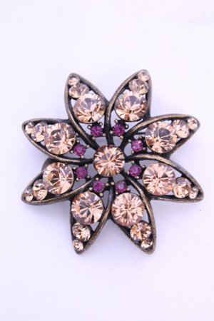 画像: PINK HOUSE / ストーンフラワーコサージュ  アイボリー×濃ピンク O-25-12-18-2006-LO-AC-IG-OS