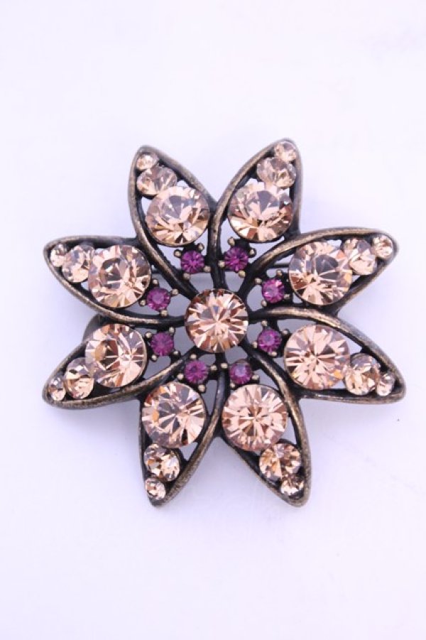 画像1: PINK HOUSE / ストーンフラワーコサージュ  アイボリー×濃ピンク O-25-12-18-2006-LO-AC-IG-OS (1)