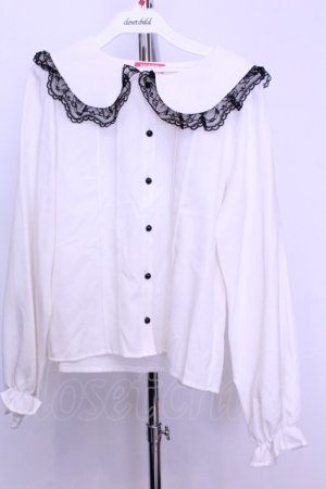 画像: MA*RS / ラッセルレースブラウス  シロ×クロ O-25-12-18-2046-EL-BL-IG-OS