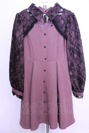 画像: Rojita / レース切替リボンチョーカーワンピース  ピンク O-25-12-18-2048-LO-OP-IG-OS