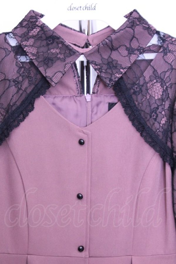 画像2: Rojita / レース切替リボンチョーカーワンピース  ピンク O-25-12-18-2048-LO-OP-IG-ZY (2)