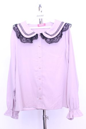 画像: MA*RS / ラッセルレース丸襟ブラウス  ピンク O-25-12-18-2049-EL-BL-IG-OS