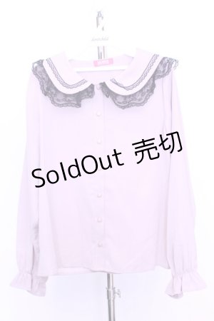 画像: MA*RS / ラッセルレース丸襟ブラウス  ピンク O-25-12-18-2049-EL-BL-IG-OS