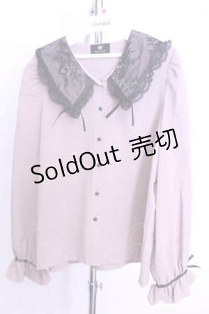 画像: Rojita / リボン付き配色レース衿長袖ブラウス  ピンク O-25-12-18-2051-LO-BL-IG-OS