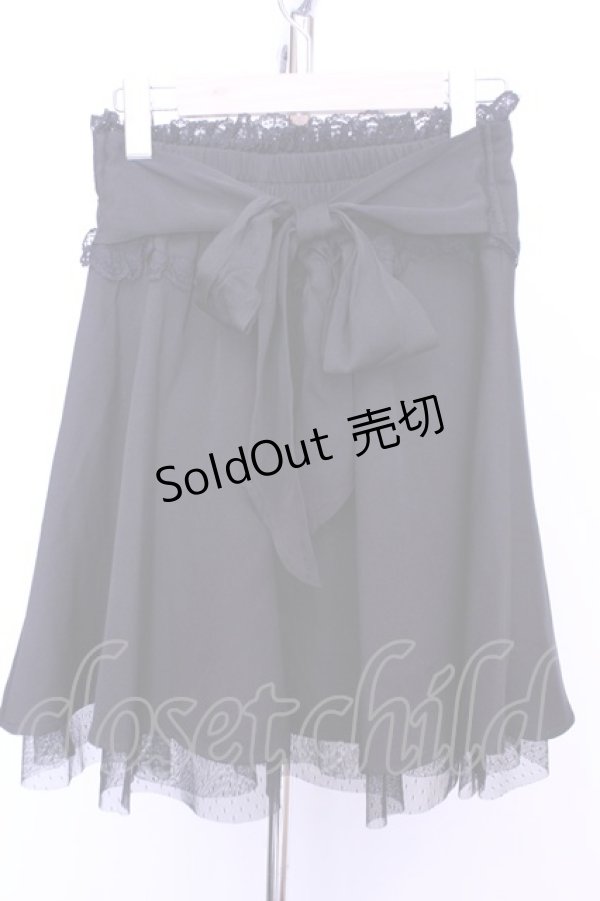 画像2: MA*RS / バックリボンフレアスカート  クロ O-25-12-18-2053-EL-SK-IG-OS (2)