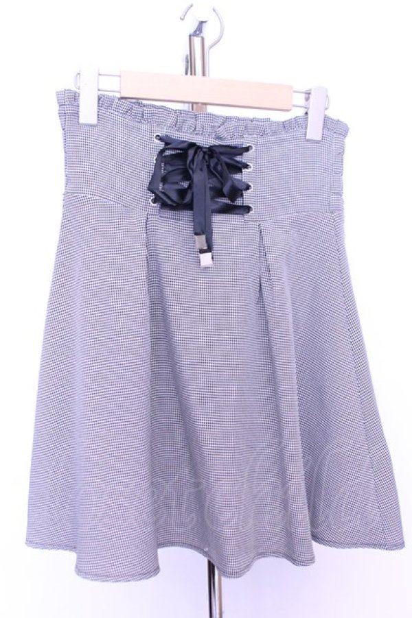 画像1: MA*RS / レースアップフレアスカート  クロ×シロ O-25-12-18-2054-EL-SK-IG-OS (1)