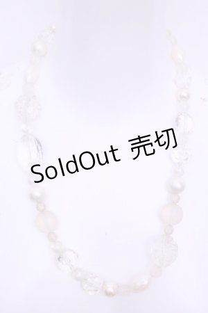 画像: PINK HOUSE / クリアローズビーズネックレス  シロ系 O-25-12-18-2009-LO-AC-IG-OS