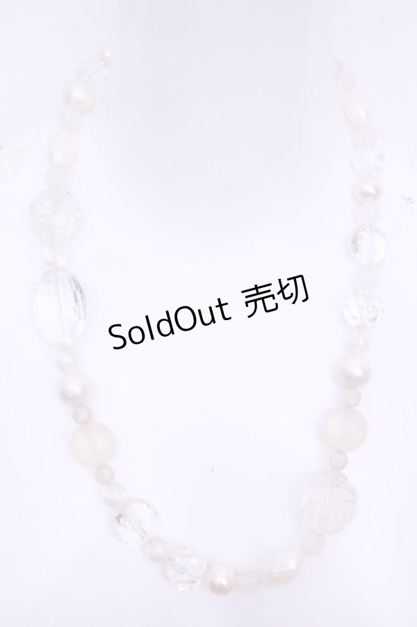画像1: PINK HOUSE / クリアローズビーズネックレス  シロ系 O-25-12-18-2009-LO-AC-IG-OS (1)