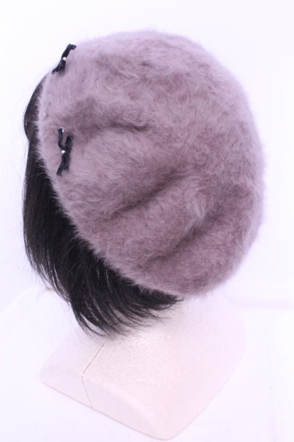 画像2: LODISPOTTO / リボン配色シャギーニットベレー  ブラウン O-25-12-18-2012-LO-ZA-OW-OS (2)