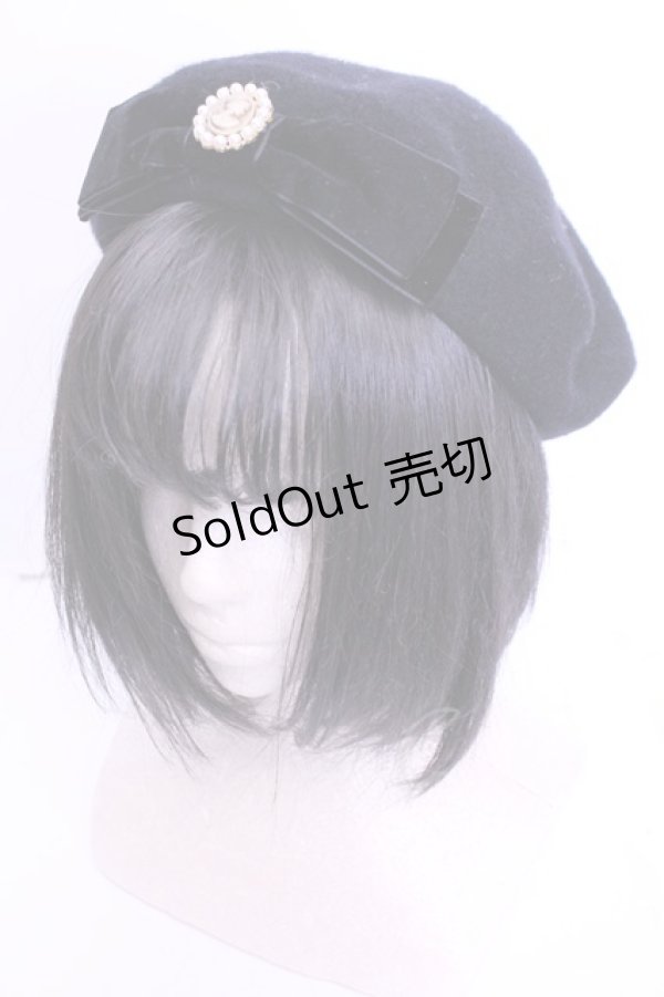 画像1: m petit by misako / AMモチーフリボンベレー 57.5ｃｍ クロ O-25-12-18-2014-LO-AC-OW-OS (1)