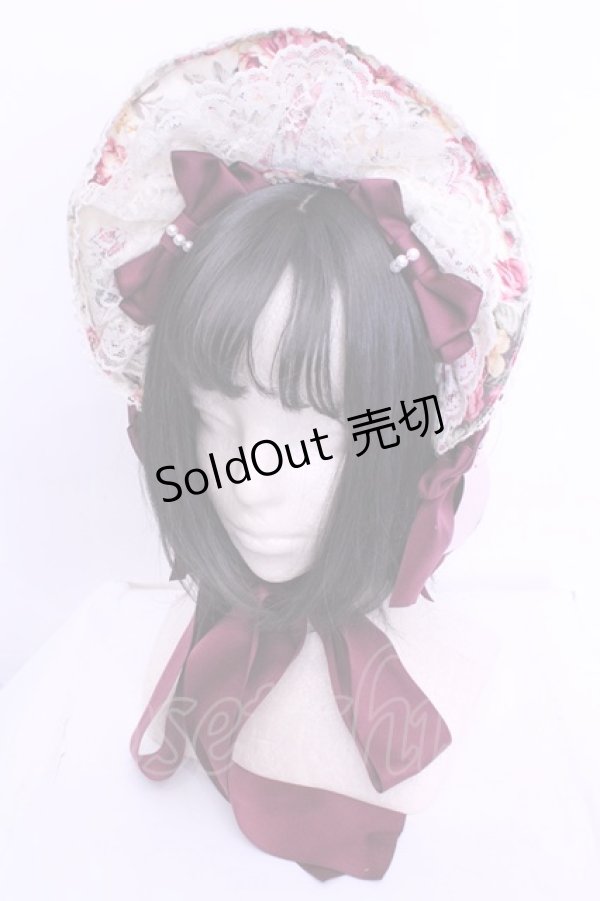 画像1: metamorphose / ロザリーハーフボンネット  アイボリー O-25-12-18-2021-ME-AC-OW-OS (1)