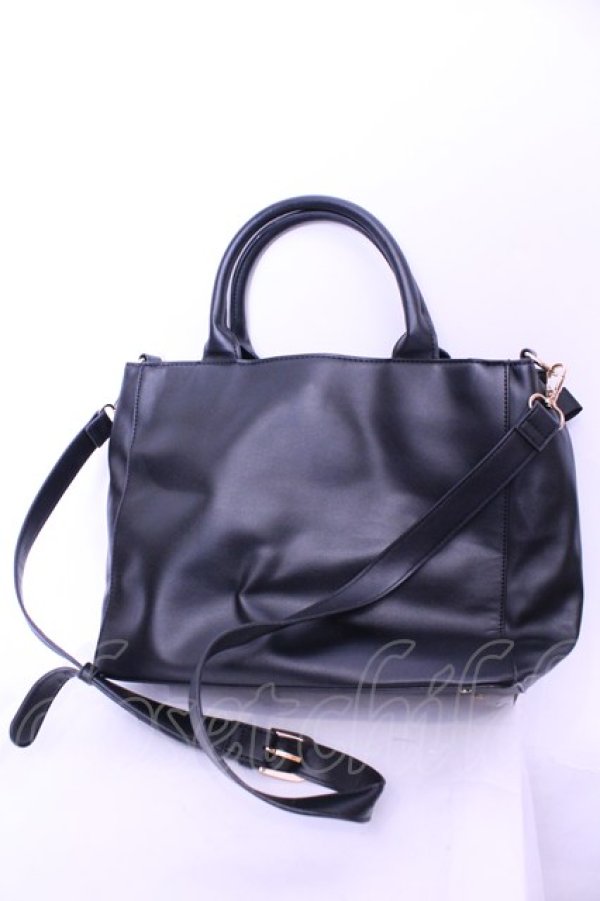 画像2: m petit by misako / AMレースアップ 2WAY トートバッグ  クロ O-25-12-18-2024-LO-BG-OW-OS (2)