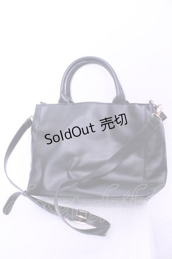 画像2: m petit by misako / AMレースアップ 2WAY トートバッグ  クロ O-25-12-18-2024-LO-BG-OW-ZT346 (2)