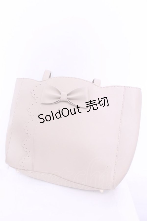 画像1: m petit by misako / AMリボントート  ベージュ O-25-12-18-2025-LO-BG-OW-ZT308 (1)