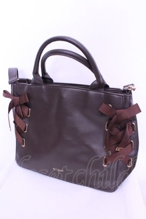 画像: m petit by misako / AMレースアップ 2WAY トートバッグ  ブラウン O-25-12-18-2026-LO-BG-OW-OS