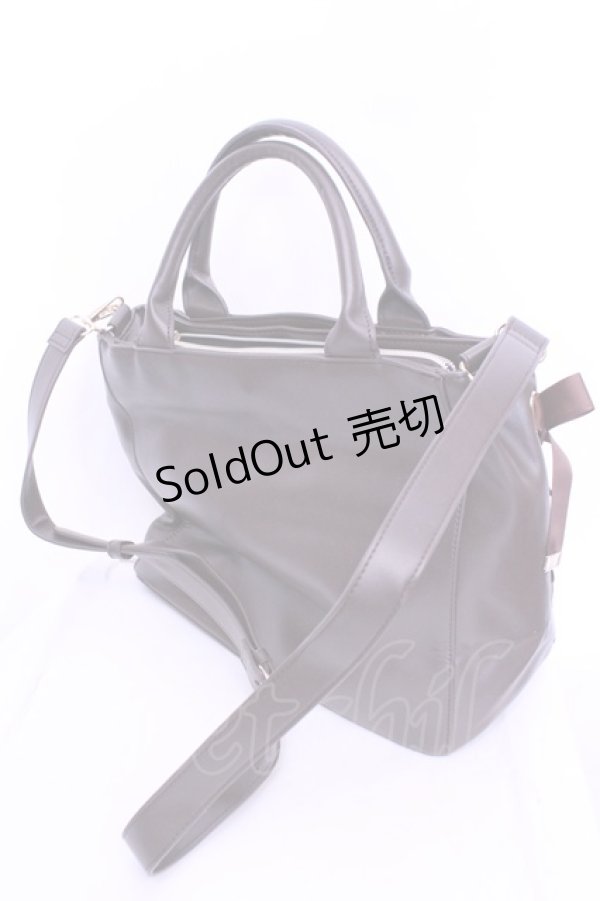 画像2: m petit by misako / AMレースアップ 2WAY トートバッグ  ブラウン O-25-12-18-2026-LO-BG-OW-ZT335 (2)