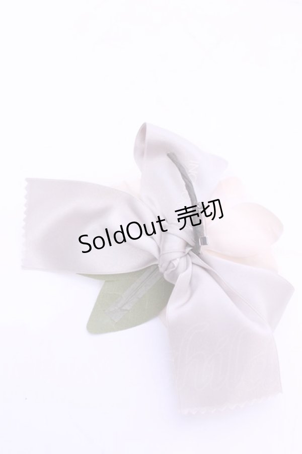 画像2: INGEBORG / くちなしリボンコサージュ  シロ×クロ×ベージュ O-25-12-18-2004-LO-ZA-IG-ZT169F003 (2)