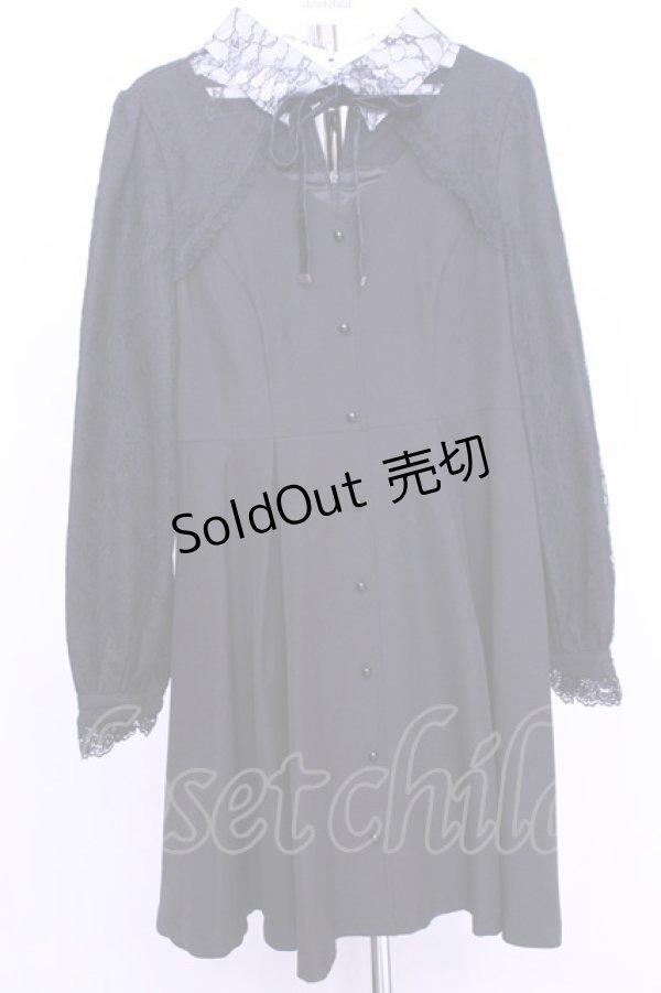 画像1: Rojita / レース切替リボンチョーカーワンピース  クロ O-25-12-18-2032-LO-OP-IG-OS (1)