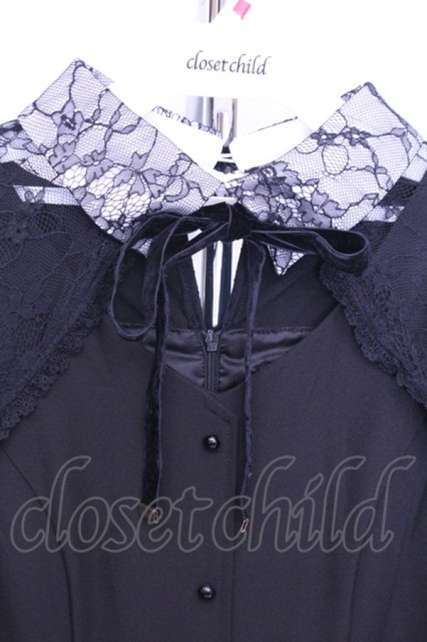 画像2: Rojita / レース切替リボンチョーカーワンピース  クロ O-25-12-18-2032-LO-OP-IG-OS (2)