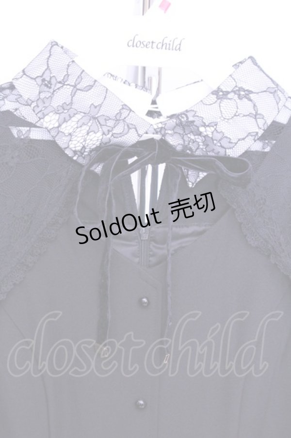 画像2: Rojita / レース切替リボンチョーカーワンピース  クロ O-25-12-18-2032-LO-OP-IG-OS (2)