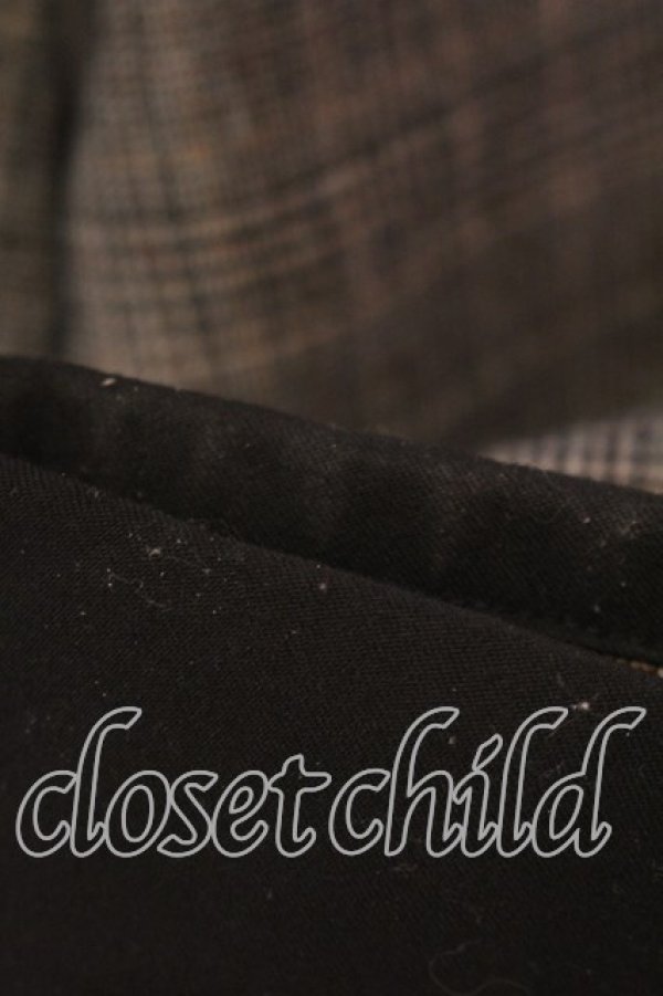 画像2: EAT ME / シャツレイヤードフレアワンピース  ブラウンチェック×クロ O-25-12-18-009-LO-OP-IG-OS (2)