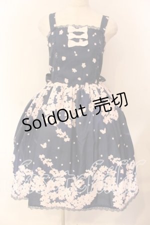 画像: axes femme Kawaii / 桜柄ジャンパースカート M ネイビー O-25-12-18-002-AX-OP-OW-OS