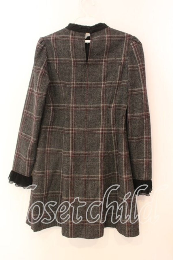 画像3: EATME / プリーツフリルバイカラータイトワンピース  チェック×クロ O-25-12-18-012-LO-OP-IG-OS (3)