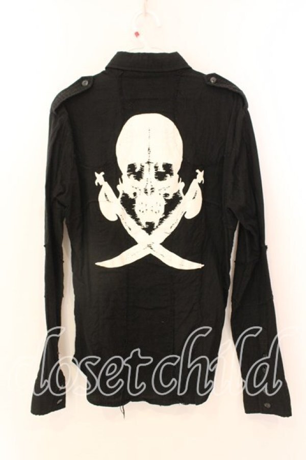 画像1: BPN FOR MEN / バックスカルガーゼブラウス Ｍ ブラック O-25-12-18-018-GO-BL-IG-OS (1)