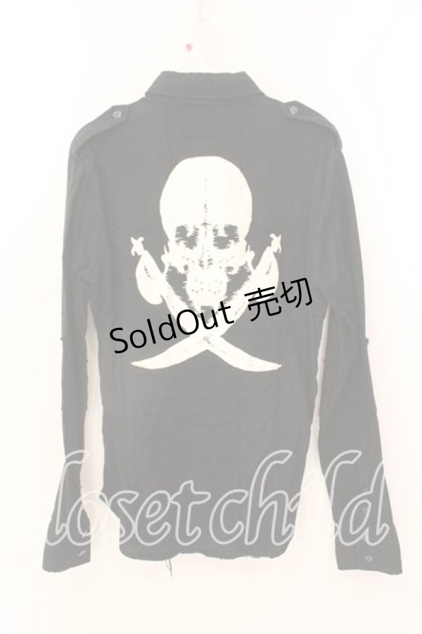 画像1: BPN FOR MEN / バックスカルガーゼブラウス Ｍ ブラック O-25-12-18-018-GO-BL-IG-OS (1)