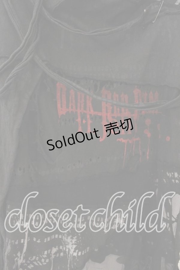 画像2: DARK RED  RUM / 異素材ダメージカットソー  ブラック O-25-12-18-023-HN-TO-IG-OS (2)